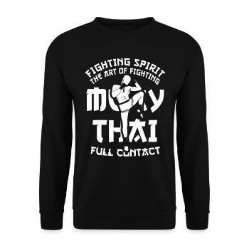 Muay Thai Boxing Thailand Gift Thai Boxing Fight - Unisex Sweatshirt - black - Front - Alina (178cm) & Michal (187cm)