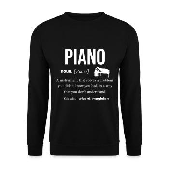 piano - Unisex Sweatshirt - black - Front - Alina (178cm) & Michal (187cm)