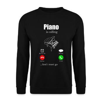 Piano Tshirt Piano Digital Piano Gift Grand Piano - Unisex Sweatshirt - black - Front - Alina (178cm) & Michal (187cm)