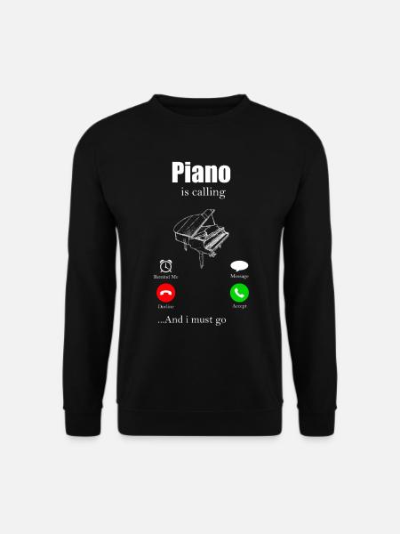 Klavier Tshirt Piano Digitalpiano Geschenk Flügel - Unisex Pullover - Schwarz