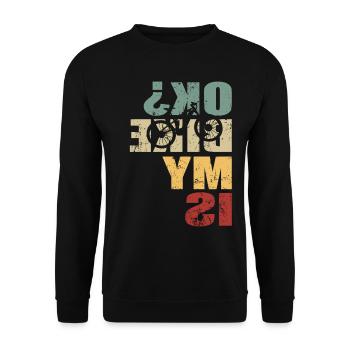 Is My Bike Ok - E-Bike Bike Cyclist - Unisex Sweatshirt - black - Front - Alina (178cm) & Michal (187cm)