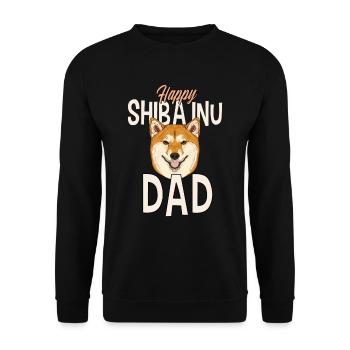 Happy Shiba Inu Dad - Unisex Sweatshirt - black - Front - Alina (178cm) & Michal (187cm)