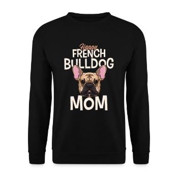 Happy French Bulldog Mom - Unisex Sweatshirt - black - Front - Alina (178cm) & Michal (187cm)