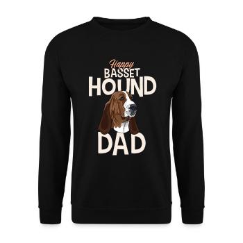Happy Basset-Hound Dad - Unisex Sweatshirt - black - Front - Alina (178cm) & Michal (187cm)