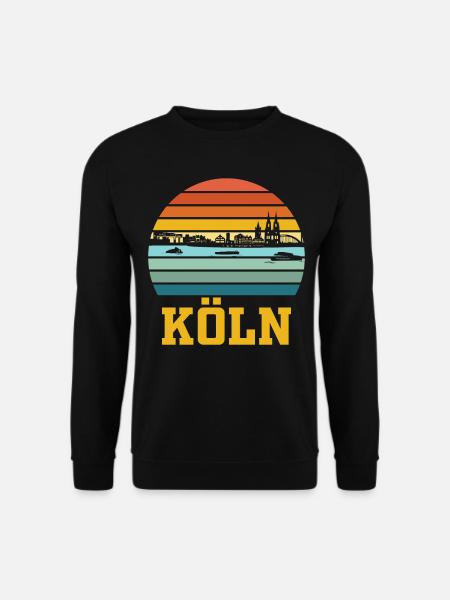 Köln | Kölner Retro Skyline - Unisex Pullover - Schwarz