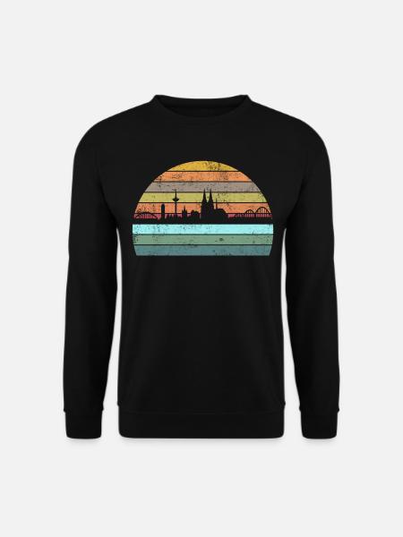 Köln Kölner Skyline Retro Vintage Style - Unisex Pullover - Schwarz