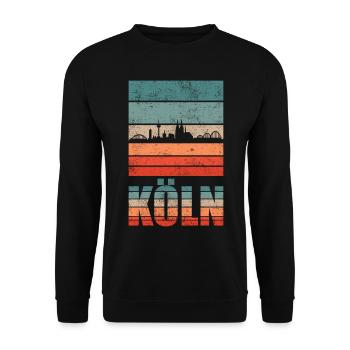 Köln Kölner Retro Vintage - Unisex Pullover - Schwarz - Vorne - Alina (178cm) & Michal (187cm)