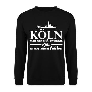 Kölner Köln Rhein Dom Stadt - Unisex Pullover - Schwarz - Vorne - Alina (178cm) & Michal (187cm)