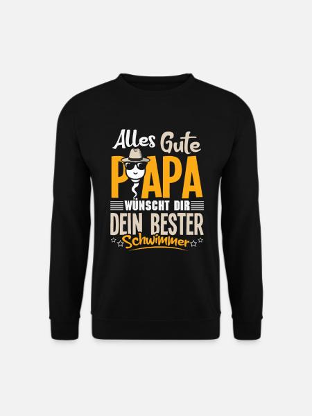 Alles Gute Papa wünscht dir dein bester Schwimmer - Unisex Pullover - Schwarz