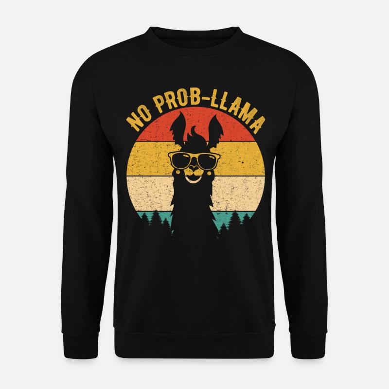 vintage no prob llama - Unisex Pullover - Schwarz