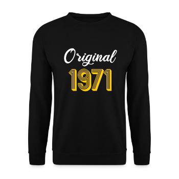 1971 Original birthday Year of birth 1971 Gift - Unisex Sweatshirt - black - Front - Alina (178cm) & Michal (187cm)