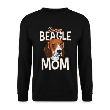 Happy Beagle Mom - Unisex Pullover - Schwarz - Vorne - Alina (178cm) & Michal (187cm)