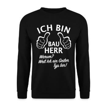Bauherr Hausbau Richtfest Bauherrin Bauherren - Unisex Pullover - Schwarz - Vorne - Alina (178cm) & Michal (187cm)