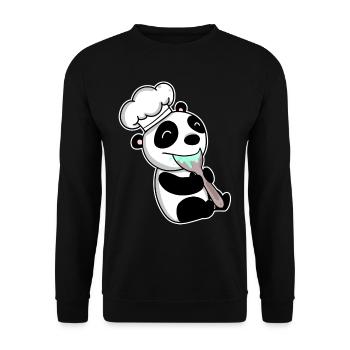 Panda bouillant bébé - Sweat-shirt Unisexe - noir - Devant - Alina (178cm) & Michal (187cm)