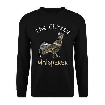 The Chicken Whisperer Farmer Poultry Farmer - Unisex Sweatshirt - black - Front - Alina (178cm) & Michal (187cm)
