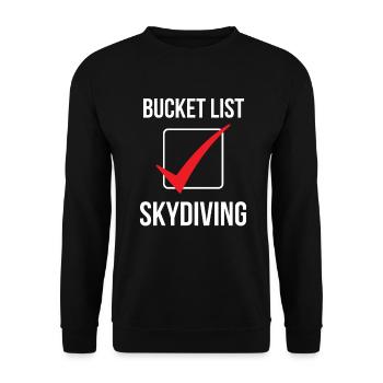 Skydiving Bucket List Adrenalinjunkie Geschenk - Unisex Pullover - Schwarz - Vorne - Alina (178cm) & Michal (187cm)