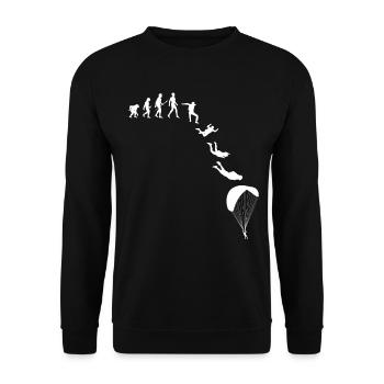 Evolution Fallschirmspringer Skydiving Geschenk - Unisex Pullover - Schwarz - Vorne - Alina (178cm) & Michal (187cm)