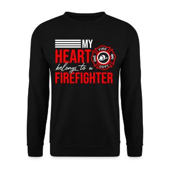 My Heart Belongs To A Firefighter Wife Fireman Fir - Sweat-shirt Unisexe - noir - Devant - Alina (178cm) & Michal (187cm)
