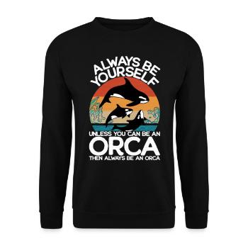 Drôle d’orque - Sois toujours toi-même - Baleine - Sweat-shirt Unisexe - noir - Devant - Alina (178cm) & Michal (187cm)