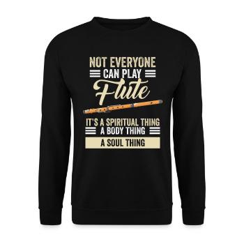 Flûte Flûtiste Flûte Flûte Flûte Flûte - Sweat-shirt Unisexe - noir - Devant - Alina (178cm) & Michal (187cm)