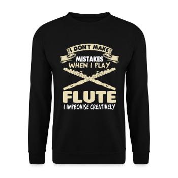 Flûte Fou Flûte Flûte Flûtiste École de musique - Sweat-shirt Unisexe - noir - Devant - Alina (178cm) & Michal (187cm)