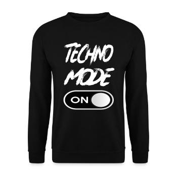 Techno Mode On - Techno Techno Musik Techno - Unisex Pullover - Schwarz - Vorne - Alina (178cm) & Michal (187cm)