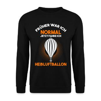 Ballonfahrer Heißluftballon Heissluftballon Pilot - Unisex Pullover - Schwarz - Vorne - Alina (178cm) & Michal (187cm)