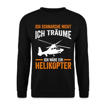 Helikopter Hubschrauberpilot Hubschrauber - Unisex Pullover - Schwarz - Vorne - Alina (178cm) & Michal (187cm)