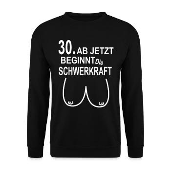 30. Geburtstag Party Brüste 30 Jahre Busen - Unisex Pullover - Schwarz - Vorne - Alina (178cm) & Michal (187cm)