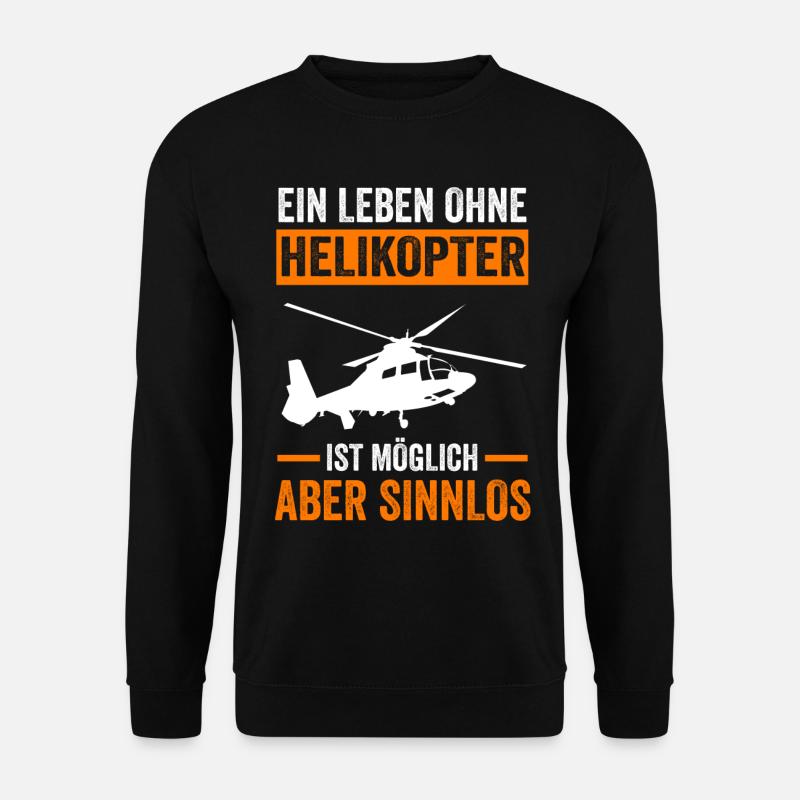 Helikopter Hubschrauber Heli Pilot - Unisex Pullover - Schwarz