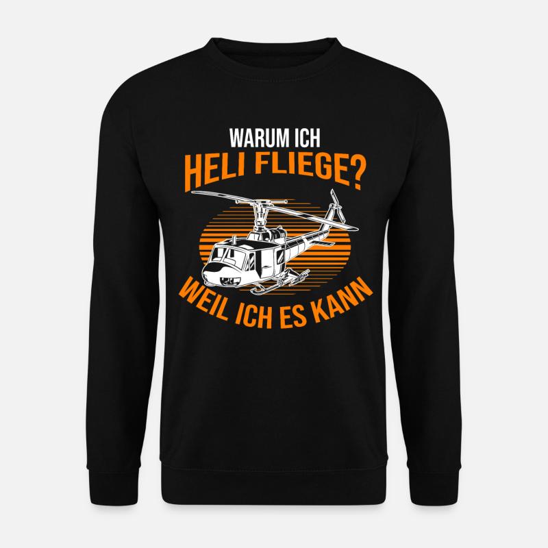 Helikopter Hubschrauber Pilot Hubschrauberpilot - Unisex Pullover - Schwarz