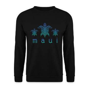 Hawaii Maui Turtle Tribal Hula Aloha Gift - Unisex Sweatshirt - black - Front - Alina (178cm) & Michal (187cm)