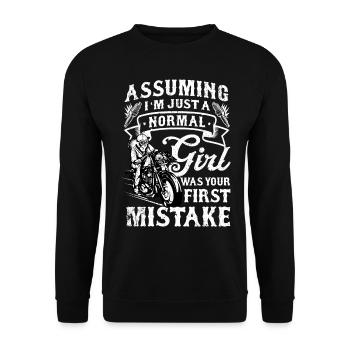 Motorrad Geschenk Motorsport Racer Motorbike Biker - Unisex Pullover - Schwarz - Vorne - Alina (178cm) & Michal (187cm)
