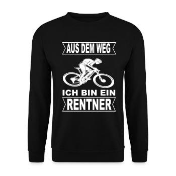 Aus dem Weg Ich Bin Rentner - Rente Mountainbike - Unisex Pullover - Schwarz - Vorne - Alina (178cm) & Michal (187cm)