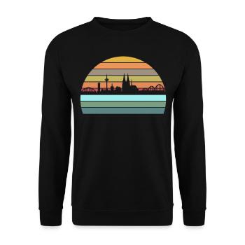 Köln Kölle Cologne Rhein Dom Stadt - Unisex Pullover - Schwarz - Vorne - Alina (178cm) & Michal (187cm)