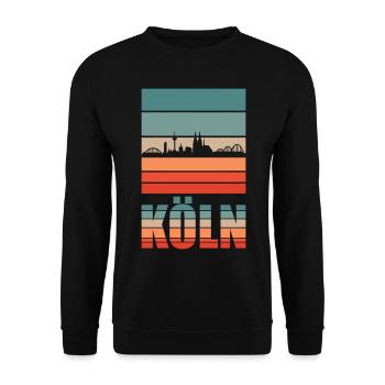 Köln Colonie Dom Stadt | Retro Vintage Style - Unisex Pullover - Schwarz - Vorne - Alina (178cm) & Michal (187cm)