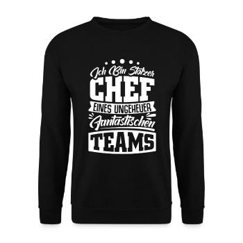 Stolzer Chef Chef Mann Abteilungsleiter Teamchef - Unisex Pullover - Schwarz - Vorne - Alina (178cm) & Michal (187cm)