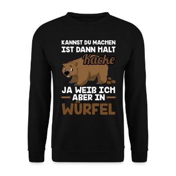 Wombat Würfel Kot - Unisex Pullover - Schwarz - Vorne - Alina (178cm) & Michal (187cm)