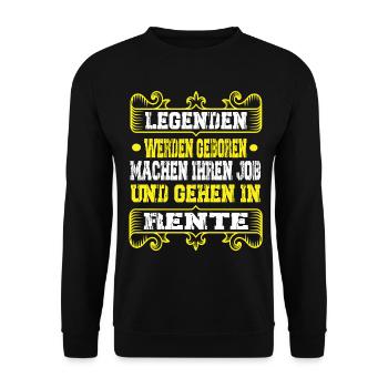 Rente Lustig - Legenden Rente Rentner - Unisex Pullover - Schwarz - Vorne - Alina (178cm) & Michal (187cm)