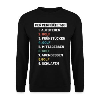 Golf | Golfer Golf Spruch Geschenkidee - Unisex Pullover - Schwarz - Vorne - Alina (178cm) & Michal (187cm)