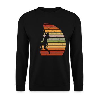 Geschenk Kletterer Boulderer klettern - Unisex Pullover - Schwarz - Vorne - Alina (178cm) & Michal (187cm)