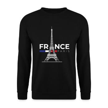Paris Eiffelturm Frankreich Französisch Geschenk - Unisex Pullover - Schwarz - Vorne - Alina (178cm) & Michal (187cm)