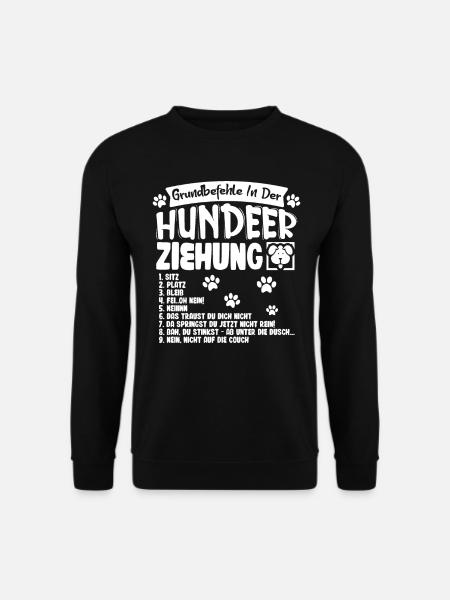 Grundbefehle der Hundeerziehung Hundemotiv - Unisex Pullover - Schwarz