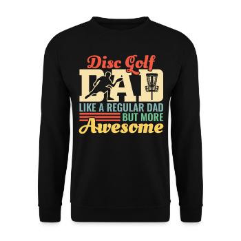 Discgolf Papa Vater Vatertag Retro Geschenk - Unisex Pullover - Schwarz - Vorne - Alina (178cm) & Michal (187cm)