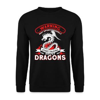 Drachen Fan Spruch Drachen Geschenk - Unisex Pullover - Schwarz - Vorne - Alina (178cm) & Michal (187cm)