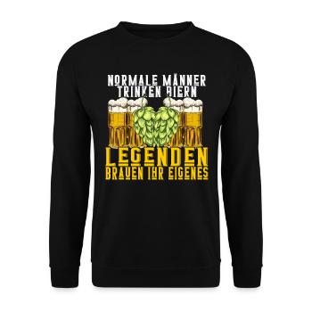 Bierbrauer Bierbrauen Bier Geschenk - Unisex Pullover - Schwarz - Vorne - Alina (178cm) & Michal (187cm)