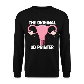 The Original 3D Printer Funny 3D Printing Uterus P - Unisex Pullover - Schwarz - Vorne - Alina (178cm) & Michal (187cm)