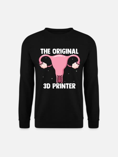 The Original 3D Printer Funny 3D Printing Uterus P - Unisex Pullover - Schwarz