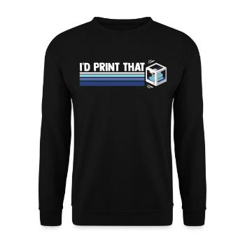 I'd Print That Retro 3D Printing Additive Manufact - Unisex Pullover - Schwarz - Vorne - Alina (178cm) & Michal (187cm)