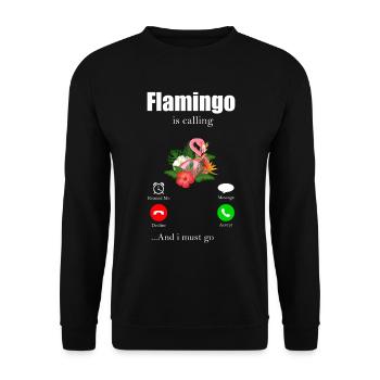 Flamingo - Sweat-shirt Unisexe - noir - Devant - Alina (178cm) & Michal (187cm)